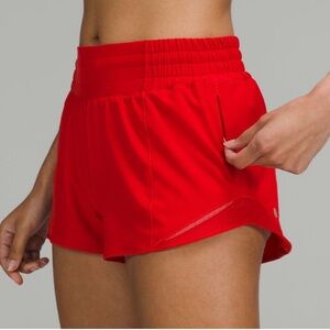 Lululemon Hotty Hot Short II Dark Red Athletic Running Shorts Lined 6 Long